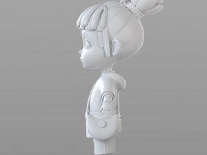 cartoon villager girl 3D Model