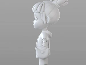 gadis desa kartun Model 3D