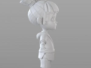 cartoon villager girl 3D Model