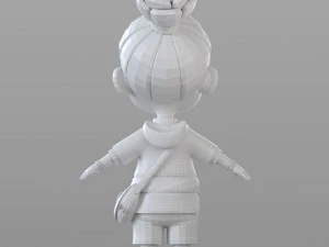 gadis desa kartun Model 3D