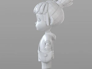 gadis desa kartun Model 3D