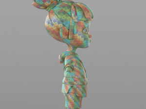 cartoon villager girl 3D Model