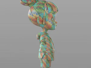 gadis desa kartun Model 3D