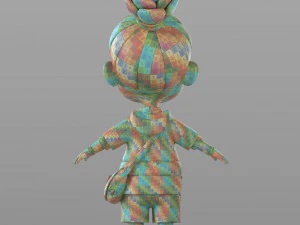 gadis desa kartun Model 3D