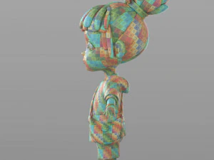 gadis desa kartun Model 3D