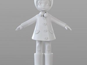 cartoon teen girl winter 3D Model