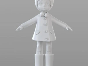 cartoon teen girl winter 3D Model
