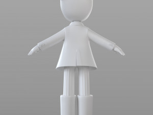 cartoon teen girl winter Model 3D