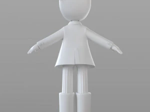 cartoon teen girl winter 3D Model