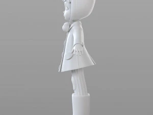 cartoon teen girl winter 3D Model