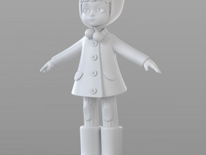 cartoon teen girl winter Model 3D