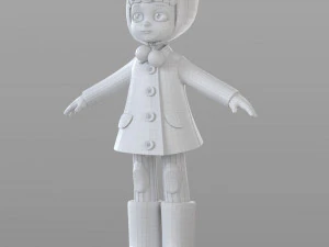 cartoon teen girl winter 3D Model