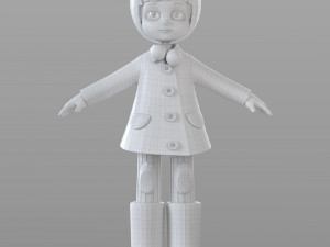 cartoon teen girl winter Model 3D