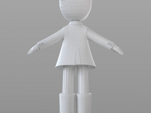 cartoon teen girl winter Model 3D