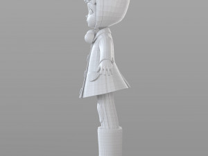 cartoon teen girl winter Model 3D