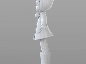 cartoon teen girl winter 3D Model