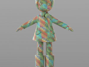 cartoon teen girl winter Model 3D
