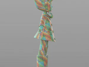 cartoon teen girl winter 3D Model
