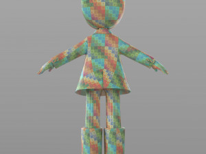 cartoon teen girl winter Model 3D