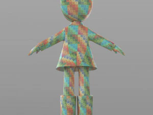 cartoon teen girl winter 3D Model