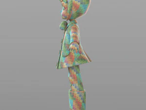 cartoon teen girl winter 3D Model