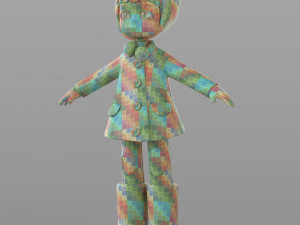 cartoon teen girl winter Model 3D