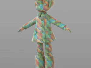 cartoon teen girl winter 3D Model