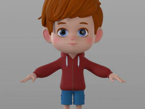 cartoon little boy 3D Model