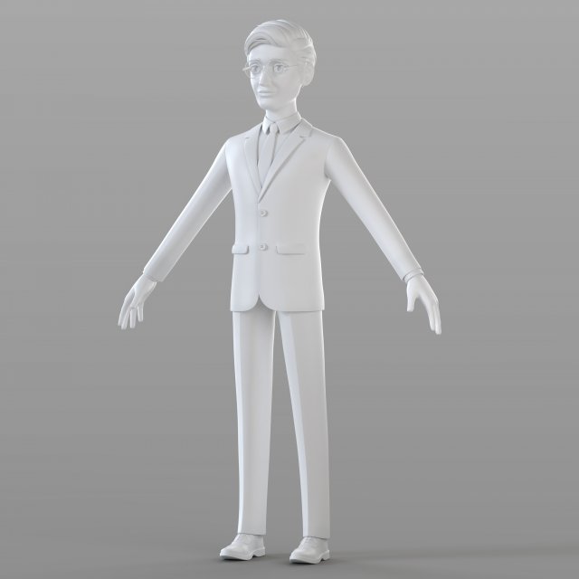 cartoon businessman 3D 模型 .c4d .max .obj .3ds .fbx .stl .blend 