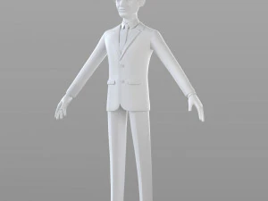 漫画のビジネスマン 3Dモデル