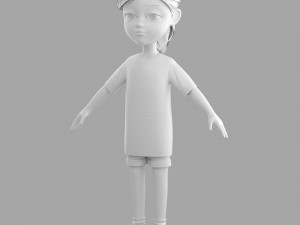 cartoon fangirl 3D Model