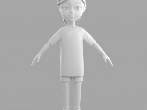 cartoon fangirl Modello 3D