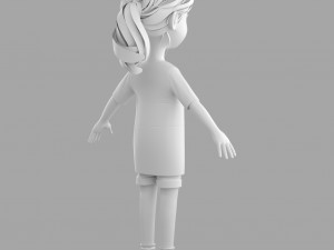 cartoon fangirl Modello 3D