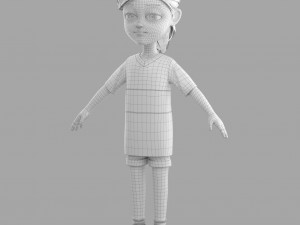 cartoon fangirl Modello 3D