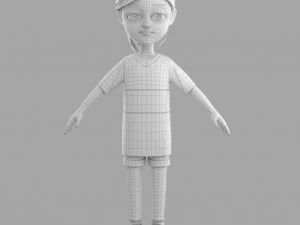 cartoon fangirl 3D Model
