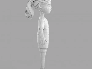 cartoon fangirl 3D Model
