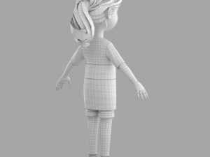 cartoon fangirl Modello 3D