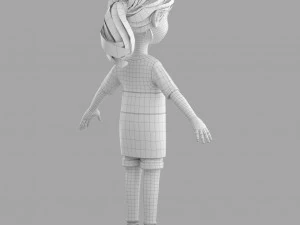 cartoon fangirl 3D Model