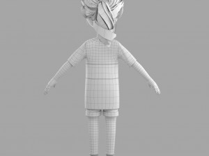cartoon fangirl Modello 3D