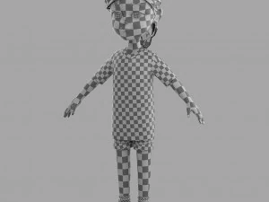 cartoon fangirl 3D Model
