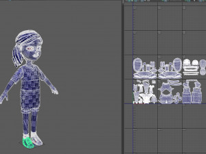 cartoon fangirl Modello 3D