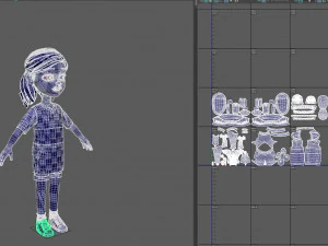 cartoon fangirl 3D Model