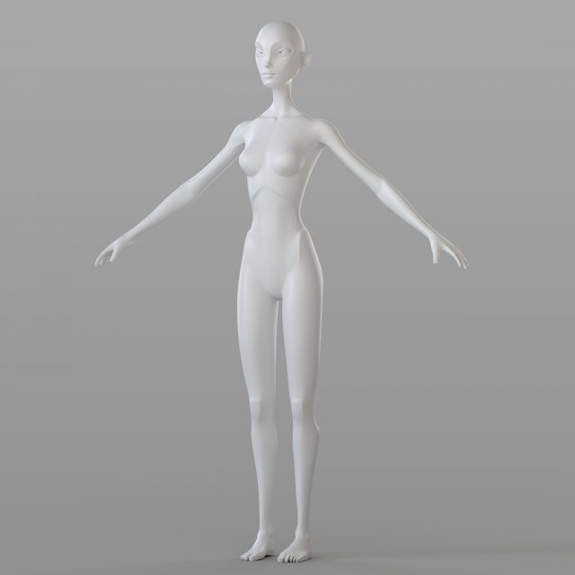 stylised female base 3Dモデル .c4d .max .obj .3ds .fbx .stl .blend 