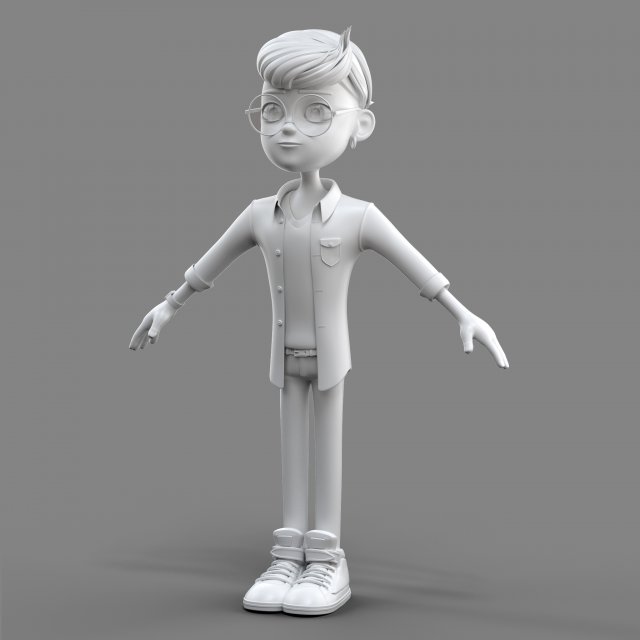 cartoon cool guy Model 3D .c4d .max .obj .3ds .fbx .stl .blend 