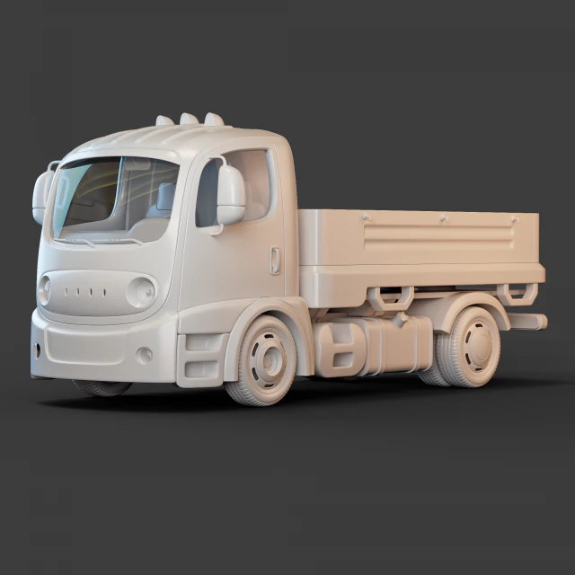 Cartoon Truck 3D Model .c4d .max .obj .3ds .fbx .stl .blend 
