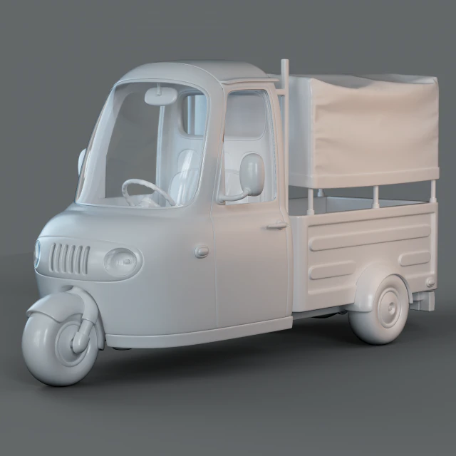 Cartoon Three Wheeler 3D Model .c4d .max .obj .3ds .fbx .stl .blend 