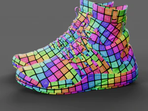 Realistic Cyberpunk Sport Shoes 3D Model