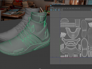 Realistic Cyberpunk Sport Shoes 3D Model