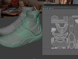 Realistic Cyberpunk Sport Shoes 3D Model