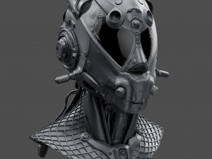 Realistic Cyberpunk Helmet 3D Model